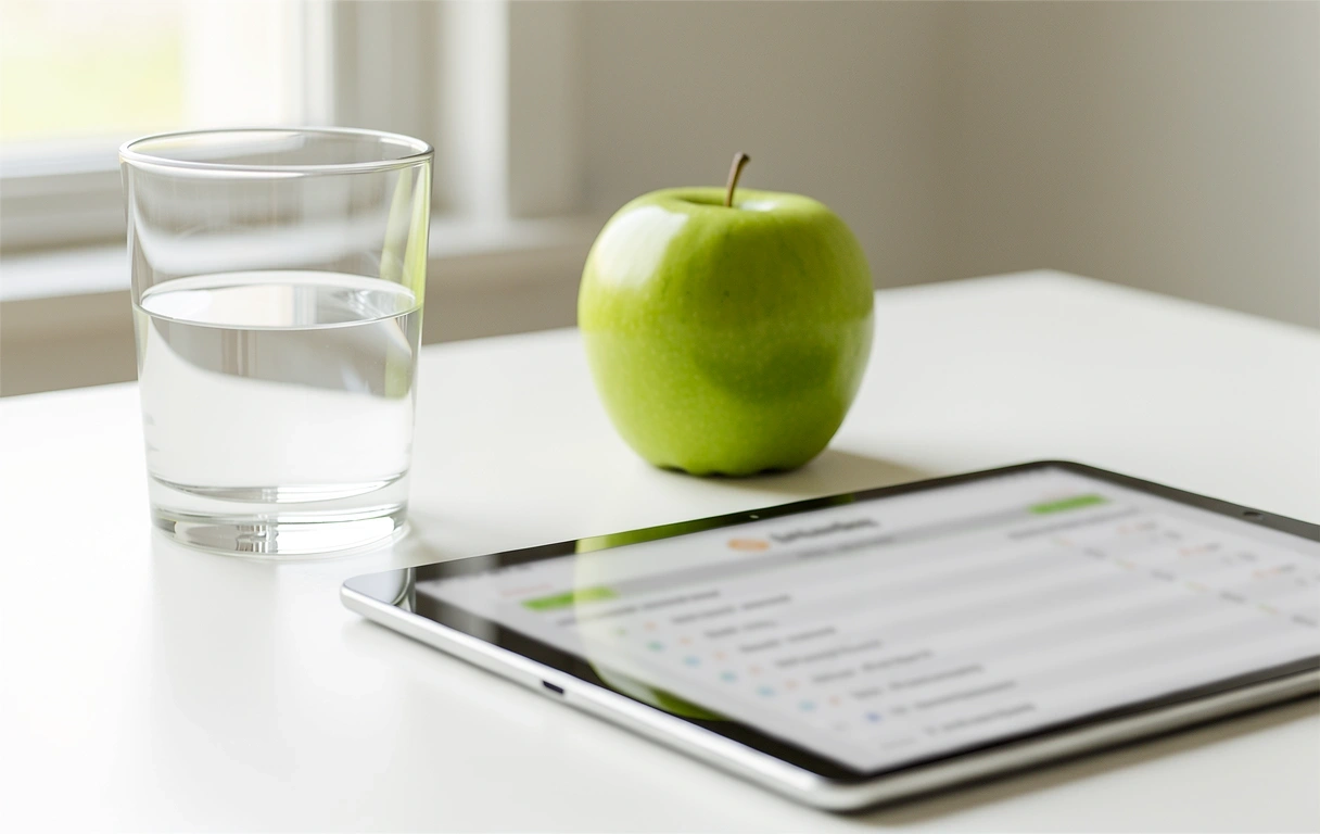 Minimalist wellness workspace